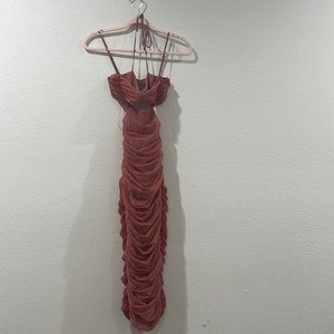 XS dusty rose midi house of cb dress